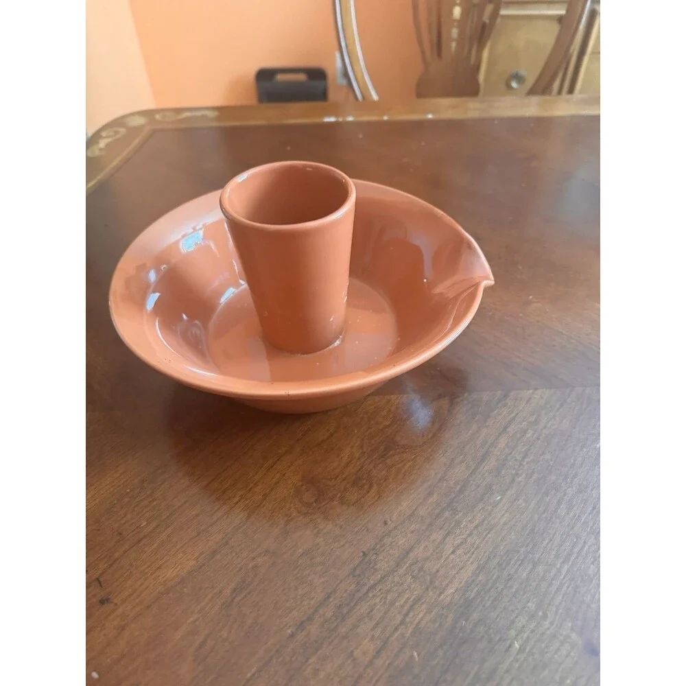 The Chicken Chimney Ceramic Orange Pottery Beer Can Chicken Ovenware